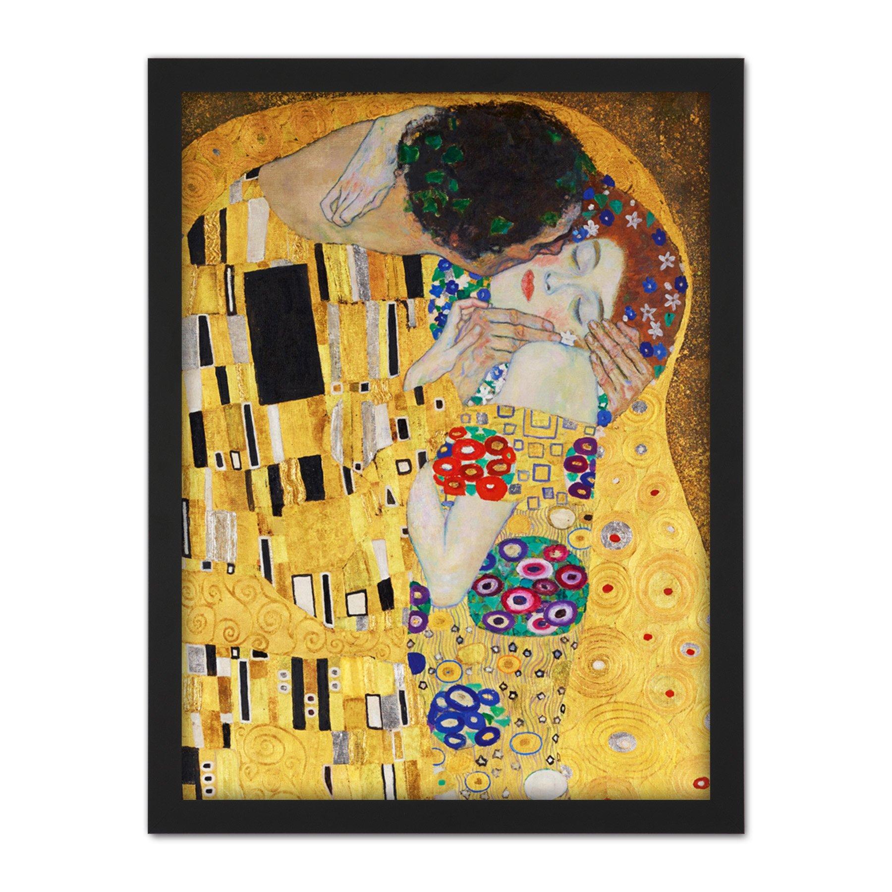 Klimt The Kiss Large Framed Wall Decor Art Print